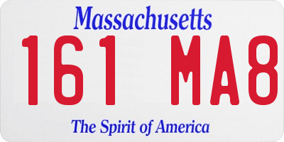 MA license plate 161MA8