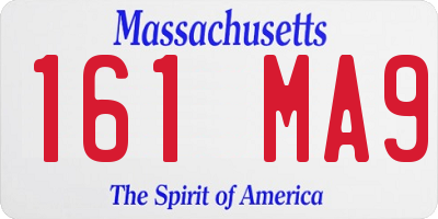 MA license plate 161MA9