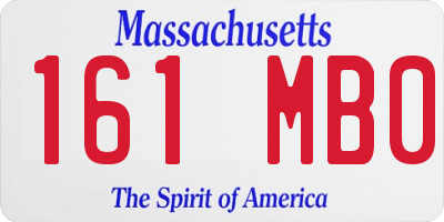 MA license plate 161MB0