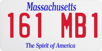 MA license plate 161MB1