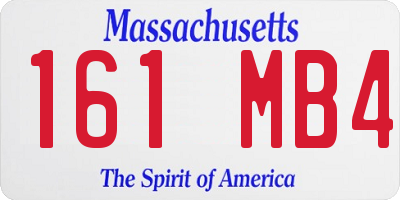 MA license plate 161MB4
