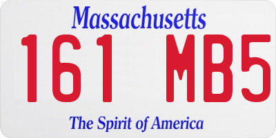 MA license plate 161MB5