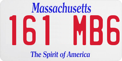 MA license plate 161MB6