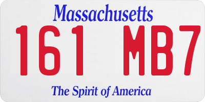 MA license plate 161MB7