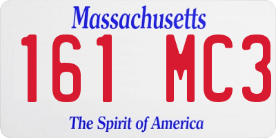 MA license plate 161MC3