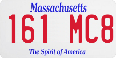 MA license plate 161MC8