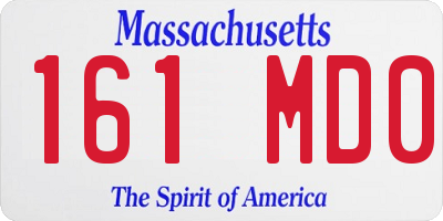 MA license plate 161MD0