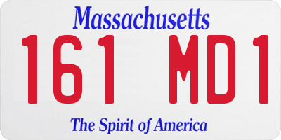 MA license plate 161MD1