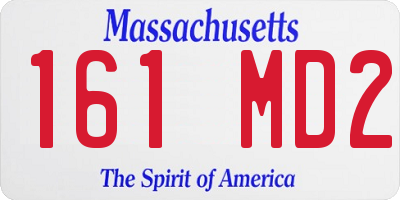 MA license plate 161MD2