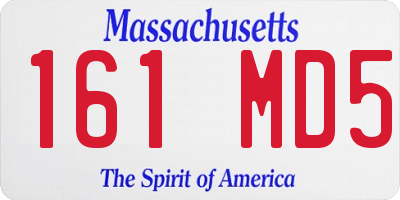 MA license plate 161MD5