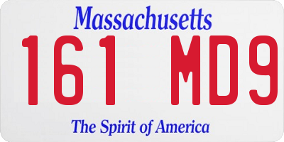 MA license plate 161MD9