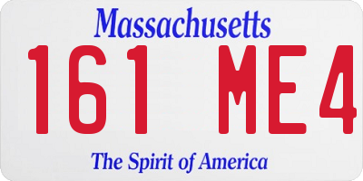 MA license plate 161ME4