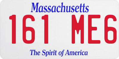 MA license plate 161ME6