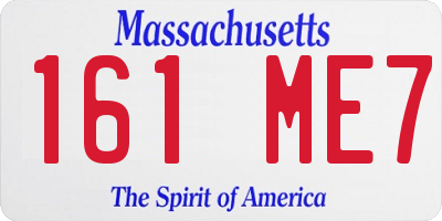 MA license plate 161ME7