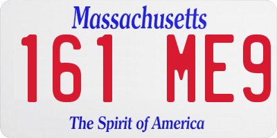 MA license plate 161ME9