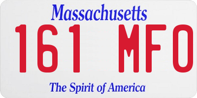 MA license plate 161MF0