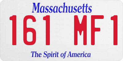 MA license plate 161MF1