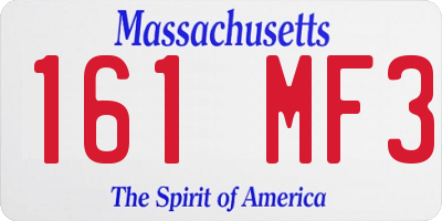 MA license plate 161MF3