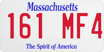 MA license plate 161MF4