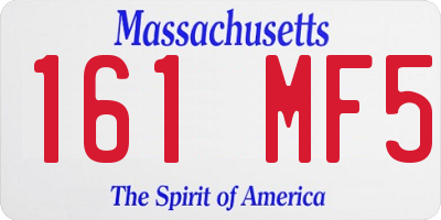 MA license plate 161MF5