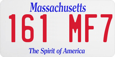 MA license plate 161MF7