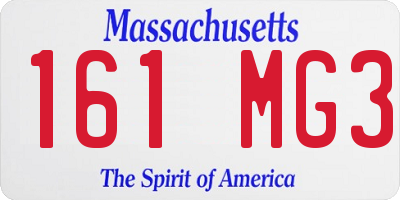 MA license plate 161MG3