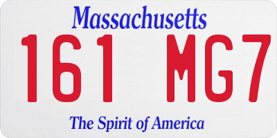 MA license plate 161MG7