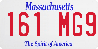 MA license plate 161MG9