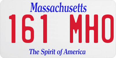 MA license plate 161MH0