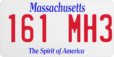 MA license plate 161MH3