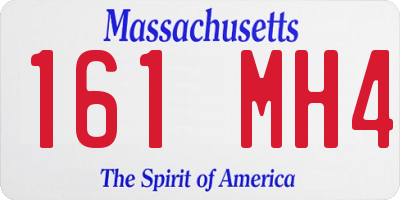 MA license plate 161MH4