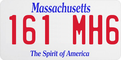 MA license plate 161MH6