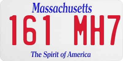 MA license plate 161MH7