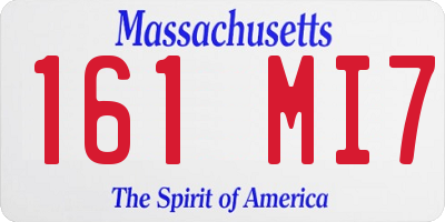 MA license plate 161MI7
