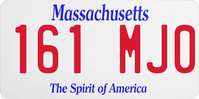 MA license plate 161MJ0
