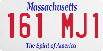 MA license plate 161MJ1