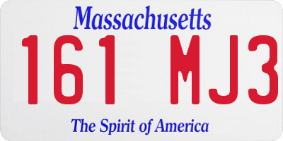 MA license plate 161MJ3