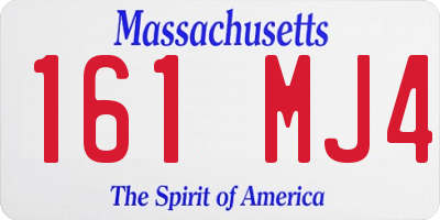 MA license plate 161MJ4