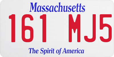 MA license plate 161MJ5