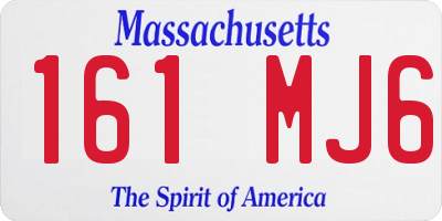 MA license plate 161MJ6