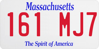 MA license plate 161MJ7