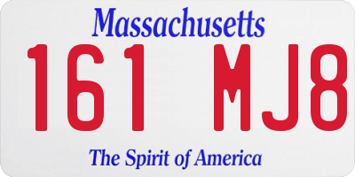 MA license plate 161MJ8