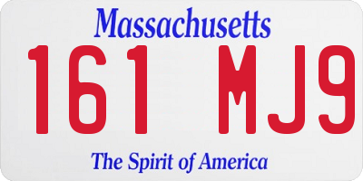MA license plate 161MJ9