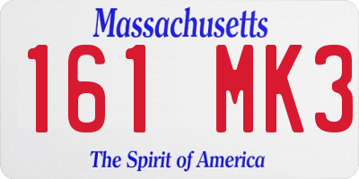 MA license plate 161MK3