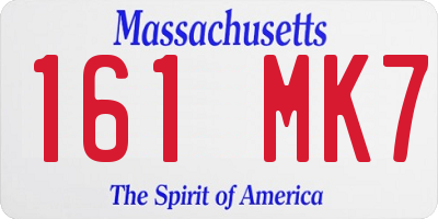 MA license plate 161MK7