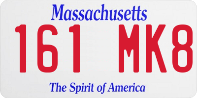 MA license plate 161MK8