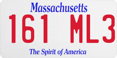 MA license plate 161ML3