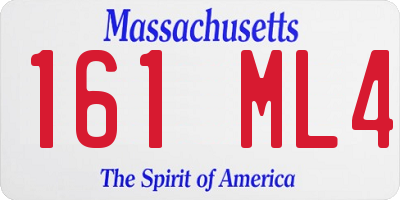 MA license plate 161ML4