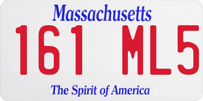 MA license plate 161ML5