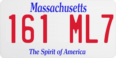 MA license plate 161ML7